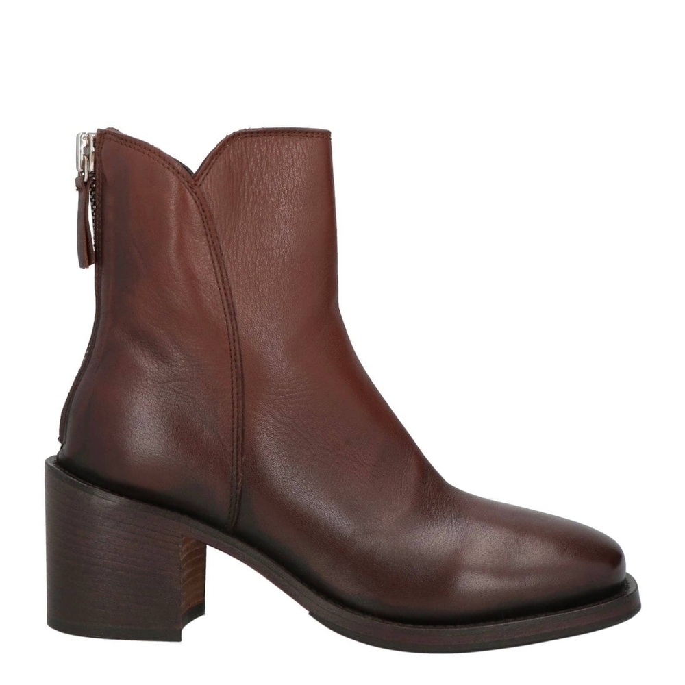 Moma Brown Leather Booties